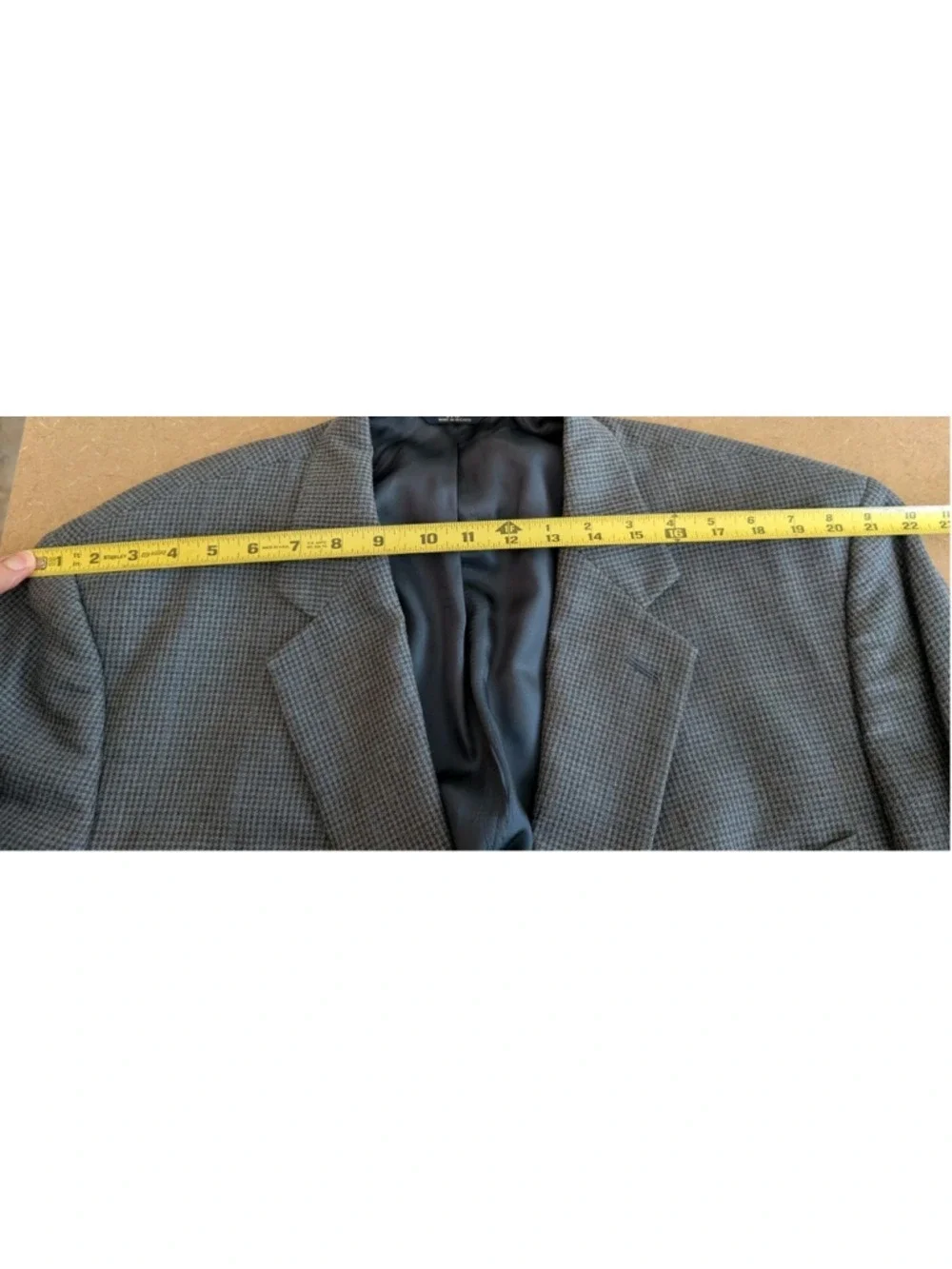 346 Brooks Brothers Sport Coat Mens 48L Long Blue Glen Check Wool & Silk